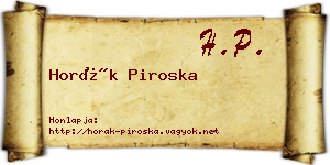 Horák Piroska névjegykártya